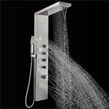Stainless Steel Brushed, Wall-Mount Shower Column, Rain Massage System, ... - £218.21 GBP