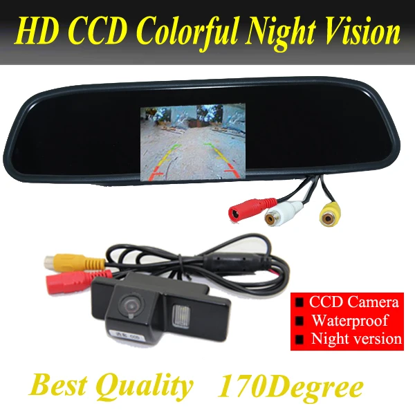 Car rear view camera hd 4 3 inch rearview mirror car parking camera monitor for citroen thumb200