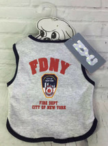 FDNY Fire Department New York Dog Puppy Gray Logo Tee T-Shirt Top Clothing Small - £12.18 GBP