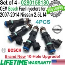 OEM New x4 Bosch 10Hole Upgrade Fuel Injectors for 2007-13 Nissan Altima 2.5L I4 - £221.29 GBP