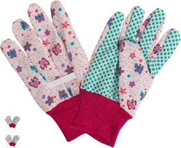 Kids Garden Gloves 3-6 Years Old Children Gardening 2-Pair Pack Pink But... - £8.53 GBP