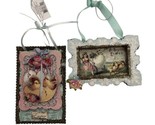 Victorian Whimsey Glittered Shadow Box &amp; Card Easter Decorations Lot of 2 - £7.11 GBP