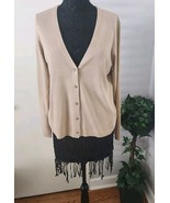 J.jill Sweater Shirt Large Fall Button Up Wool Polyester Blend V Neck - $30.18 CAD