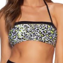 Soluna Swim Bikini Top Medium Bandeau Halter Animal Print NEW bathing suit  - $31.68
