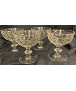 4 Vintage Pilgrim Jeanette Clear Glass Thumbprint Sherbet or Champagne - £10.62 GBP