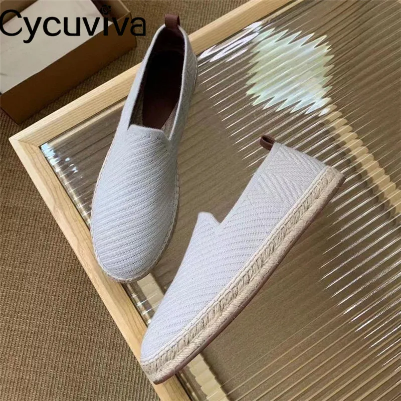 New Knitted Flat Shoes Men Slip On Male Loafers Designer Brand Mules Casual Flat - £133.01 GBP