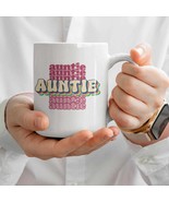 Promoted to Auntie Mug Retro Rainbow Coffee Cup for Cool Aunt Birthday P... - $8.31 CAD