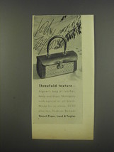 1956 Lord & Taylor Aigner Handbag Ad - Threefold Texture - $18.49