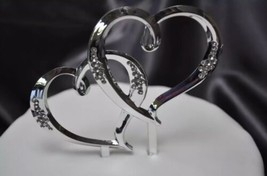 Wilton Double Heart Jeweled Silver Plastic Pick for Cake Topper Decorati... - £3.91 GBP