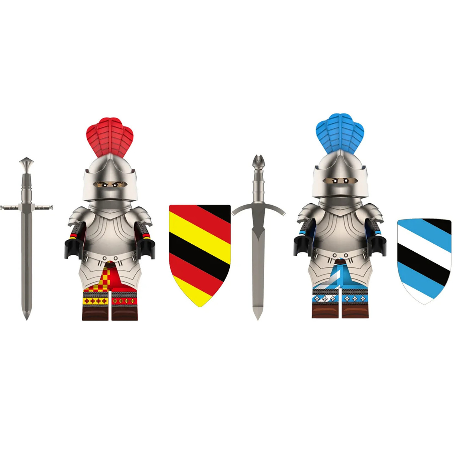 2Pcs Medieval Noble Knight Minifigures England France Royal Guard Mini B... - $17.59