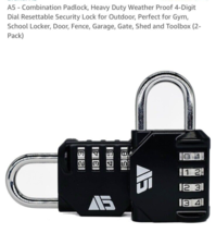2 Pack Combination Lock 4 Digit Outdoor Waterproof Padlock for School - $17.70