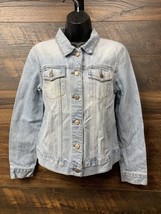 VTG J Crew Women Light Blue Denim Jean Jacket Small 100% Cotton Style 39489 - £21.01 GBP