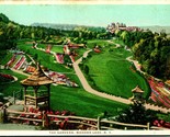 Birds Eye View Gardens Mohonk Lake NY 1923 WB Postcard Phostint Detroit ... - $4.90
