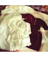 Vintage Baby Doll Clothes Lot Handmade 2 Dresses, Apron and half-slip. - £19.66 GBP