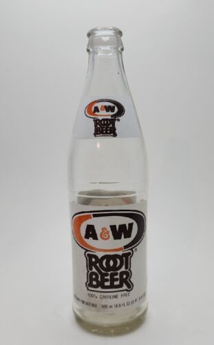 Primary image for Vintage A&W Glass Pop Bottle Empty 16.9fl oz Root Beer Soda Rare