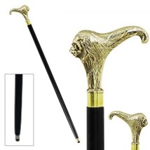 WAVE NAUTICAL - Victorian Style Wooden Walking Cane Stick Brass Style So... - £31.17 GBP