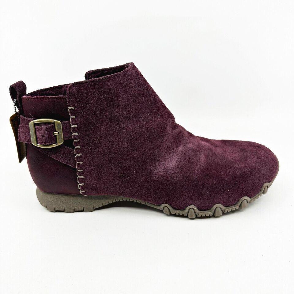 Skechers Bikers MC Embracing Burugndy Womens Wide Ankle Booties Shoes - $54.95