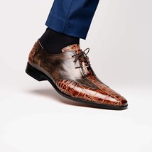 Anzio Genuine Alligator and Classic Calfskin Dress Oxford Shoes Rustic Orix image 6
