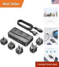 Portable Power Converter with 4 USB Ports &amp; 3 Outlets – Travel Smart Wor... - $839.66 MXN