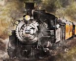 54" X 72" Panel The 480 Locomotive Train Vintage Cotton Fabric Panel M40... - $16.99