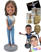 Personalized Bobblehead Cute Beautiful Girl In A Stylish Pose With Hands Clenche - £71.97 GBP