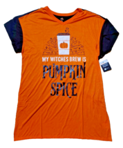 Women&#39;s Pumpkin Spice Halloween Night Sleep Shirt Polyester Medium New W Tags - £10.24 GBP