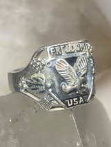 Freedom USA ring size 10 Eagle biker  band sterling silver  women men - £140.86 GBP