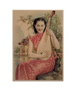 Girl with Pipa Poster Vintage Reproduction Print Music Shanghai Chinese ... - £4.01 GBP+