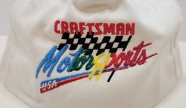 Vintage Snapback Hat Craftsman Motorsports White Rainbow Logo Made in USA w/Tag - £13.89 GBP