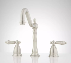 New Brushed Nickel Victorian Widespread Bathroom Faucet Lever Handles by... - £196.54 GBP