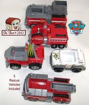 Paw Patrol Marshall 4 pc Team Rescue Vehicles and 1pc Jungle Cruiser Toys - £23.39 GBP