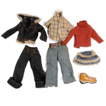 2003 Bratz Nu-Cool Dylan Cuffed Dark Jeans Sherpa Jacket Orange Sweater Hat Boyz - $22.99