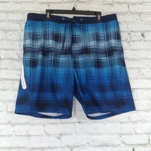 Zeroxposur Swim Trunks Shorts Mens XL Blue Plaid Board Shorts Bathing Suit - £14.11 GBP