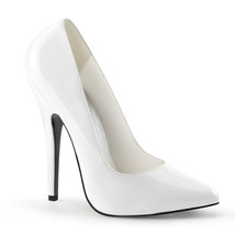 PLEASER Sexy White 6&quot; Stilettos High Heels Classic Basic Pumps Shoes DOM420/W - £46.94 GBP