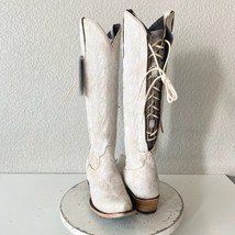 Lane LEXINGTON Knee High Tall Womens Cowboy Boots 8 White Western Cowgir... - $371.25