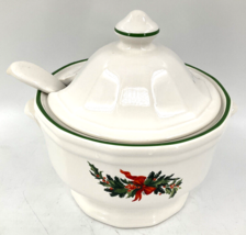 Pfaltzgraff Christmas Heritage Small 5 Cup Tureen w/ Lid Green White - £48.65 GBP