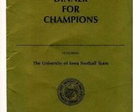 1990 Dinner for Champions University of Iowa Football Team Program Rose ... - $74.17