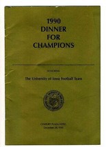 1990 Dinner for Champions University of Iowa Football Team Program Rose Bowl - $74.17