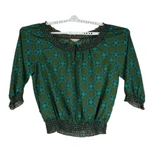 White Stag Women&#39;s Floral 100% Polyester Blouse Size XL Green - £10.97 GBP