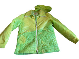 Port o sport vintage 80s  water repellent nylon jacket Neon Green yellow Japan M - £23.79 GBP