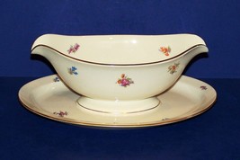 Stunning Pickard China Floral Chintz Gravy Boat With Attached Underplate - £21.47 GBP