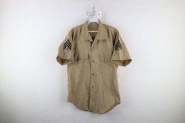 Vtg 60s 70s Vietnam War Mens Large USMC Wool Blend Military Field Button Shirt - £41.70 GBP