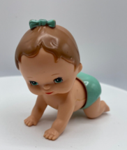 Tomy Wind-Up Babies Kid A Longs Vintage 1977 Working Crawling Baby Girl Green - £7.47 GBP