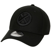 X-Men Logo Black on Black Colorway New Era 39Thirty Fitted Hat Black - £36.79 GBP