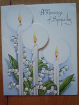 Vintage A Message of Sympathy Embossed Lilly&#39;s &amp; Candles The DA Line Gre... - $3.99