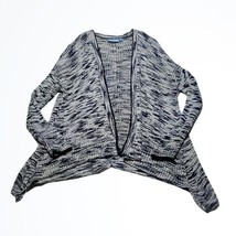 Simply Vera Wang Navy White Long Open Knit Open Front Cardigan Size Large - $22.80
