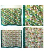 Vintage Baby Crib Quilt Green Nylon Binding 56x43 Garden Floral Reversib... - £18.79 GBP
