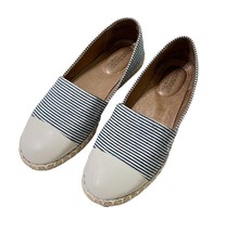 Adam Tucker by Me Too Espadrille Flats Womens Size 7 Blue White Canvas Nautical - £20.18 GBP