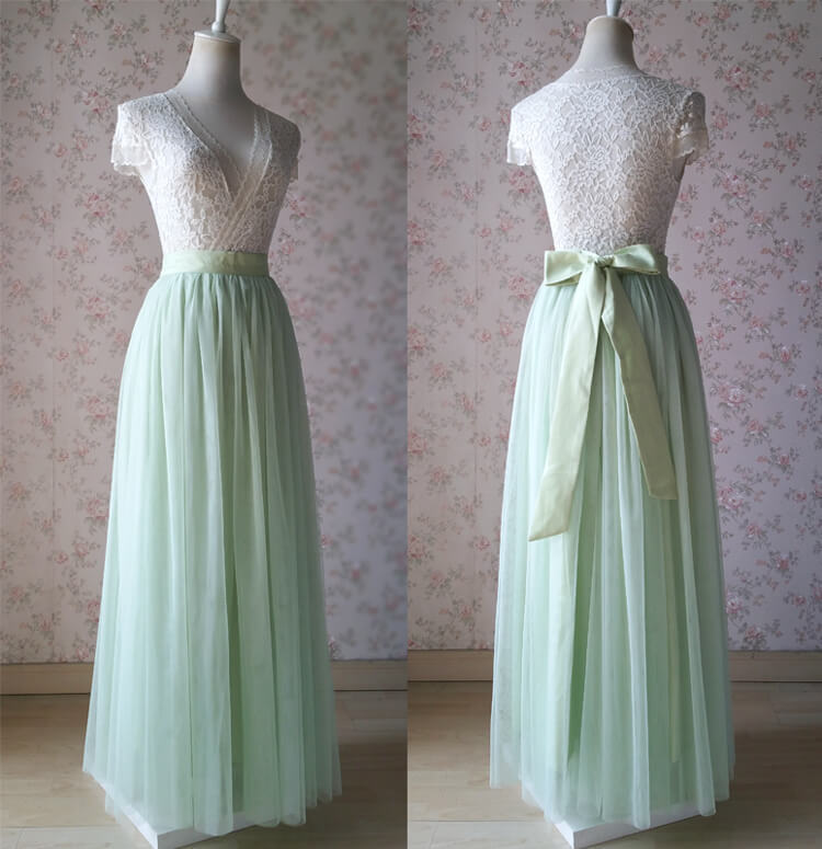 Tulle skirt light green 21a knot 8