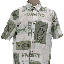 VTG Quiksilver Dorado Market Seafood Fishing Hawaiian Shirt Size Large S... - £34.94 GBP